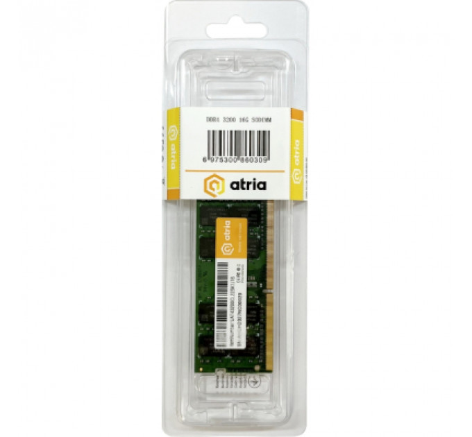 Модуль пам'яті для ноутбука SoDIMM DDR4 16GB 3200 MHz ATRIA (UAT43200CL22SK1/16)