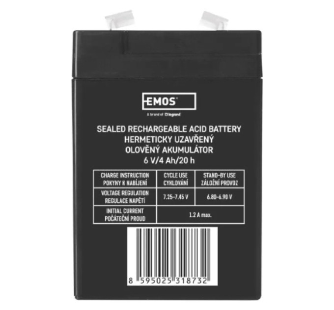 Батарея до ДБЖ EMOS B9641 AGM 6V 4Ah fast 4,7mm (B9641)