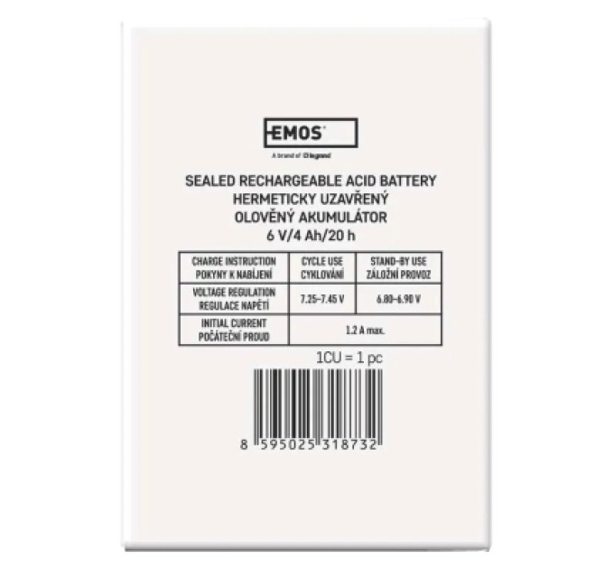 Батарея до ДБЖ EMOS B9641 AGM 6V 4Ah fast 4,7mm (B9641)