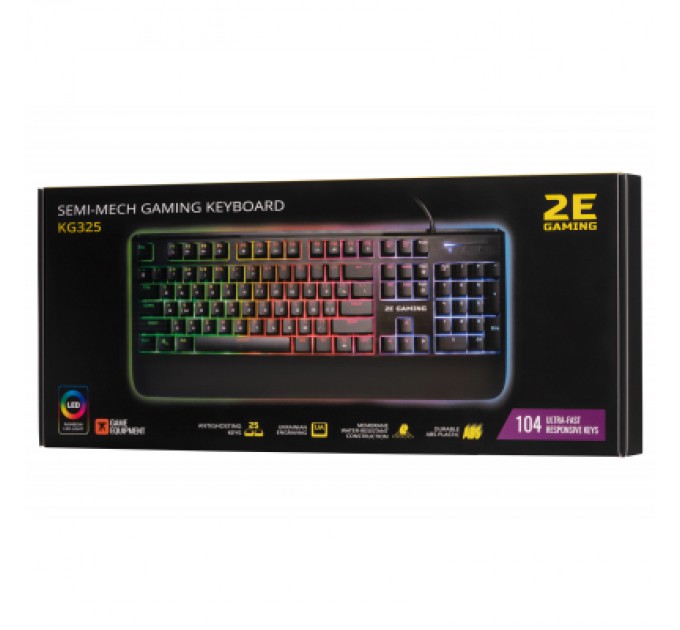 Клавіатура 2E GAMING KG325 LED USB Black (2E-KG325UB)
