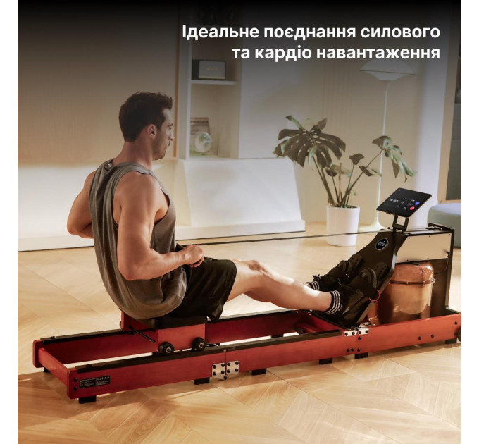 KINGSMITH Водний гребний тренажер потрійного складання KINGSMITH WM10 PRO колір чорний горіх