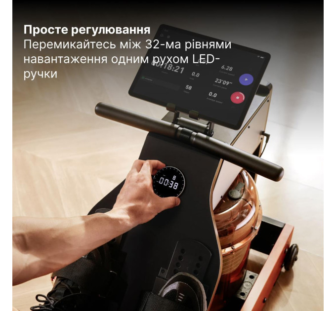 KINGSMITH Водний гребний тренажер потрійного складання KINGSMITH WM10 PRO колір чорний горіх