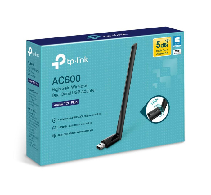 Безпровідний Wi-Fi адаптер  TP-LINK Archer T2U Plus