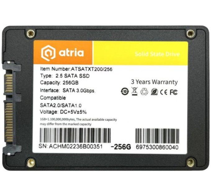 SSD-накопичувач  Atria XT200 SATA III 256GB (ATSATXT200/256)