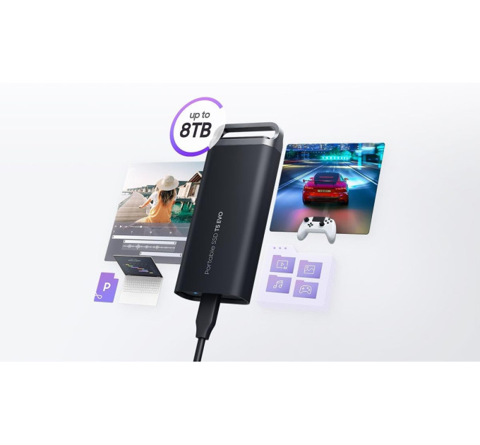 Зовнішній SSD-накопичувач SAMSUNG T5 Evo 4TB USB3.2 Gen1 (MU-PH4T0S/EU)
