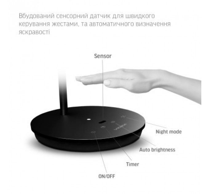 Настільна лампа Videx VL-TF15B 20W 4100K 220V black (26432)