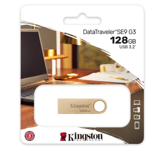 Флешка Kingston DataTraveler SE9 G3 128GB Gold (DTSE9G3/128GB)