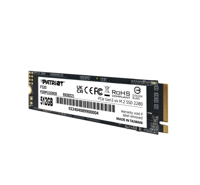 Накопичувач SSD  512GB Patriot P320 M.2 2280 PCIe 3.0 x4 NVMe TLC (P320P512GM28)