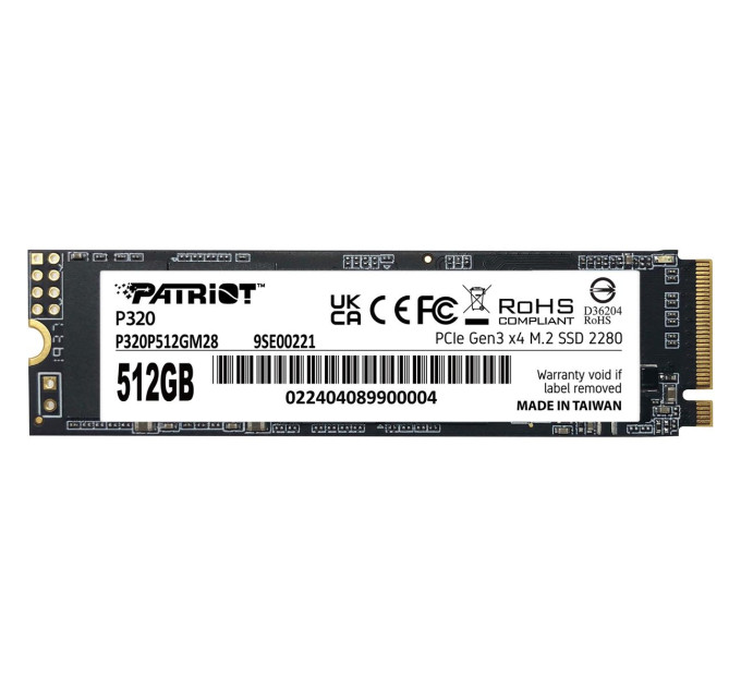 Накопичувач SSD  512GB Patriot P320 M.2 2280 PCIe 3.0 x4 NVMe TLC (P320P512GM28)