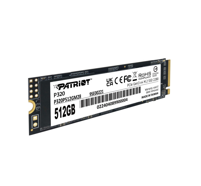 Накопичувач SSD  512GB Patriot P320 M.2 2280 PCIe 3.0 x4 NVMe TLC (P320P512GM28)