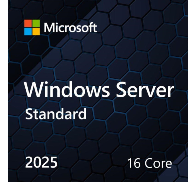 Операційна система  Microsoft Windows Server 2025 Standard 16 Core англ, ОЕМ на DVD носії EP2-25187