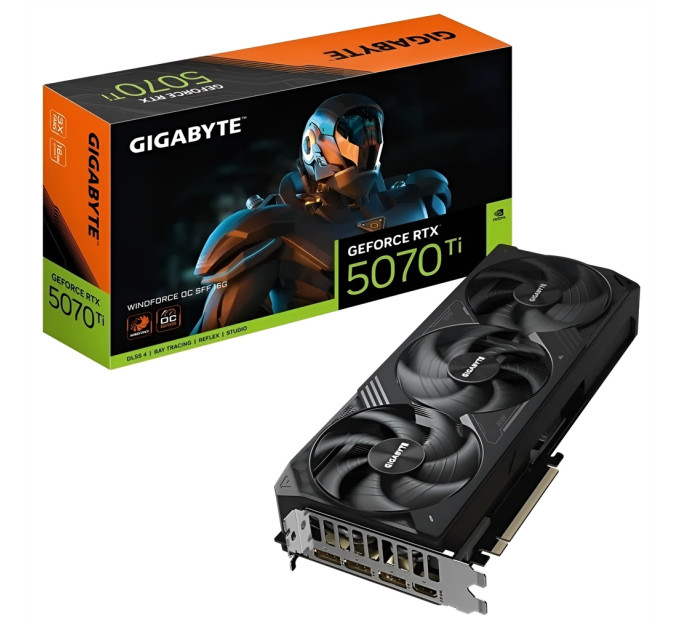 Відеокарта  GIGABYTE GeForce RTX5070 Ti 16GB WINDFORCE OC SFF (GV-N507TWF3OC-16GD)
