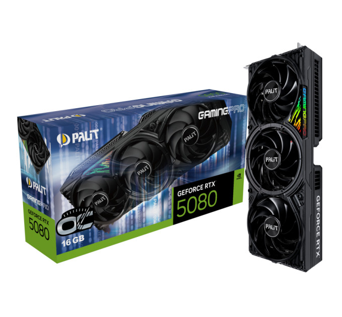Відеокарта  PALIT Nvidia GeForce RTX 5080 GamingPro OC 16GB GDDR7 (NE75080S19T2-GB2031A)