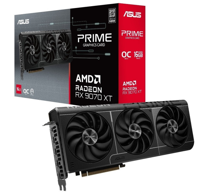 Відеокарта AMD Radeon RX 9070 XT 16GB GDDR6 Prime OC Asus (PRIME-RX9070XT-O16G)