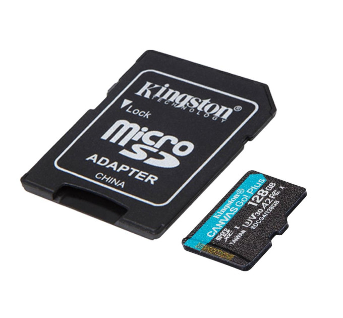 Карта пам'яті  Kingston 128GB microSDXC сlass 10 UHS-I U3 V30 A2 Canvas Go Plus G4 (SDCG4/128GB)