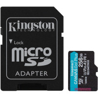 Карта пам'яті MicroSDXC  256GB UHS-I/U3 Class 10 Kingston Canvas Go! Plus R200/W160MB/s + SD-адаптер
