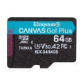 Карта пам'яті MicroSDXC  64GB UHS-I/U3 Class 10 Kingston Canvas Go! Plus R200/W200MB/s (SDCG4/64GBSP)