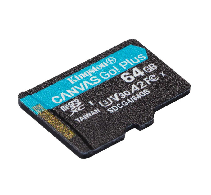 Карта пам'яті MicroSDXC  64GB UHS-I/U3 Class 10 Kingston Canvas Go! Plus R200/W200MB/s (SDCG4/64GBSP)