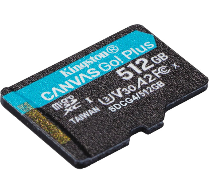 Карта пам'яті MicroSDXC  512GB UHS-I/U3 Class 10 Kingston Canvas Go! Plus R200/W160MB/s