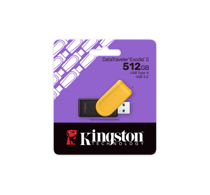 USB Flash  Накопичувач  Kingston  512GB USB 3.2 Type-A Gen1 DT Exodia S DTXS/512GB