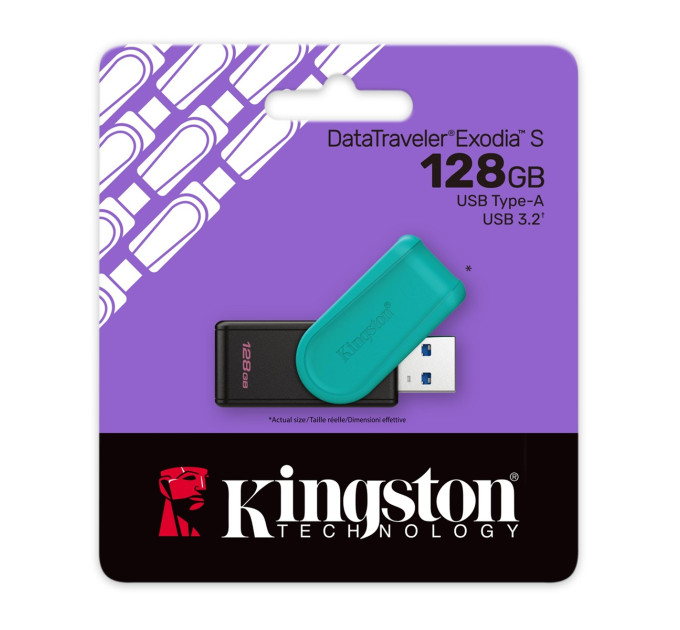 Флешка Kingston DataTraveler Exodia S 128GB Black/Turquoise (DTXS/128GB)