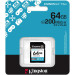 Карта пам'яті  Kingston SDXC 64GB Canvas Go! Plus G4 Class 10 UHS-I U3 V30 (SDG4/64GB)