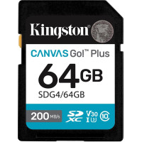 Карта пам'яті  Kingston SDXC 64GB Canvas Go! Plus G4 Class 10 UHS-I U3 V30 (SDG4/64GB)