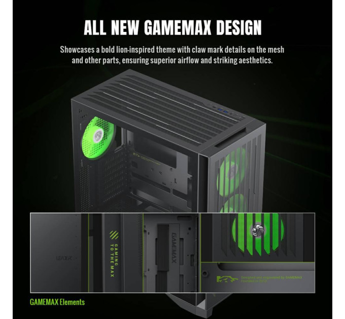 Корпус  GameMax LEADER 2 BK без БЖ