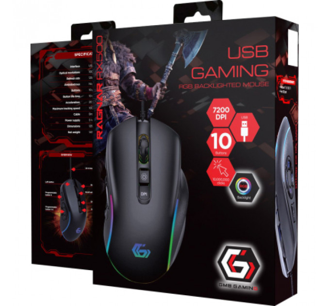 Мишка Gembird Ragnar RX500 USB RGB Black (MUSG-RAGNAR-RX500)