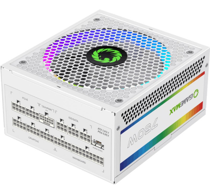Блок живлення  GameMax RGB 750 PRO WH (ATX3.1PCIe5.1)