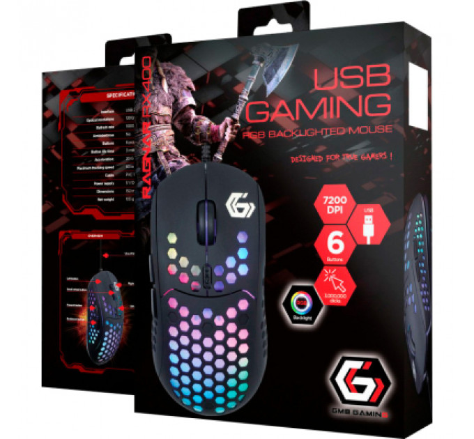Мишка Gembird Ragnar RX400 USB RGB Black (MUSG-RAGNAR-RX400)