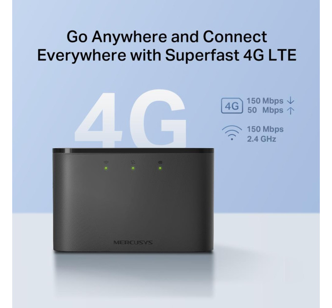 Мобільний маршрутизатор MERCUSYS MT110 N150, 4G/LTE, 2200мА*год MT110