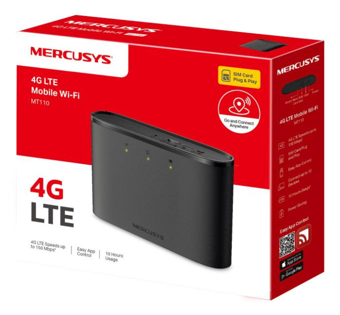 Мобільний маршрутизатор MERCUSYS MT110 N150, 4G/LTE, 2200мА*год MT110