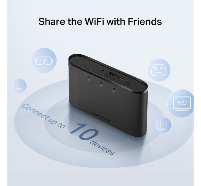 Мобільний маршрутизатор MERCUSYS MT110 N150, 4G/LTE, 2200мА*год MT110