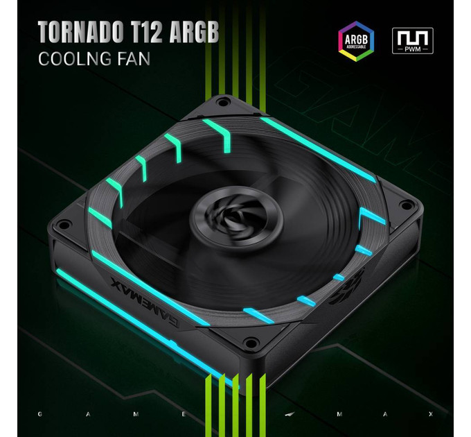 Кулер для корпусу GameMax Tornado T12 ARGB 120*120*25 3pin