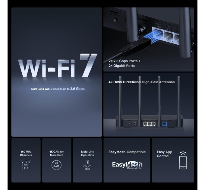Маршрутизатор  Wi-Fi Mercusys MR27BE