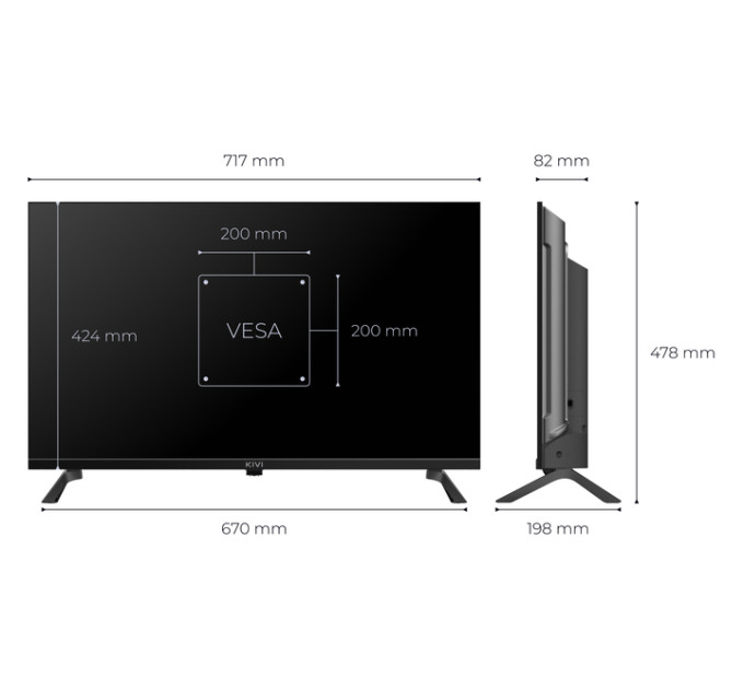 Телевізор  Kivi QLED 32'' 32H820KB