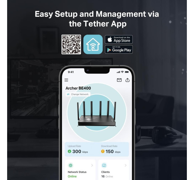 Маршрутизатор  Wi-Fi TP-LINK Archer BE400