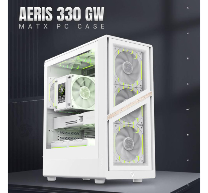 Корпус  Gamemax Aeris 330 GB White with window (AERIS 330 GW)