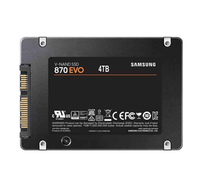 Твердотільний запам’ятовувальний пристрій накопичувач (SSD) SATA2.5" 4TB 6GB/S 870 EVO MZ-77E4T0B/EU SAMSUNG