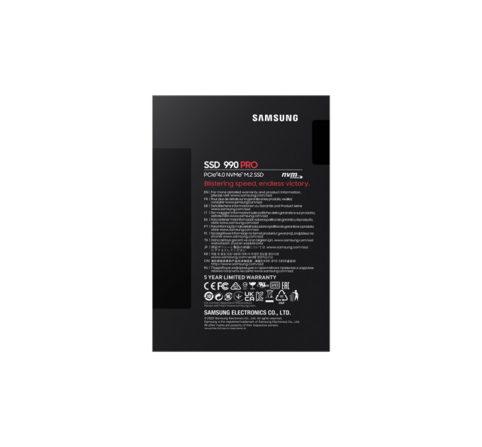 Твердотільний запам’ятовувальний пристрій накопичувач (SSD) G4 M.2 NVME 2TB 990 PRO MZ-V9P2T0BW SAMSUNG
