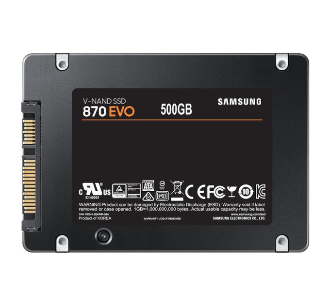 Твердотільний запам’ятовувальний пристрій накопичувач (SSD) SATA2.5" 500GB 6GB/S 870 EVO MZ-77E500B/EU SAMSUNG