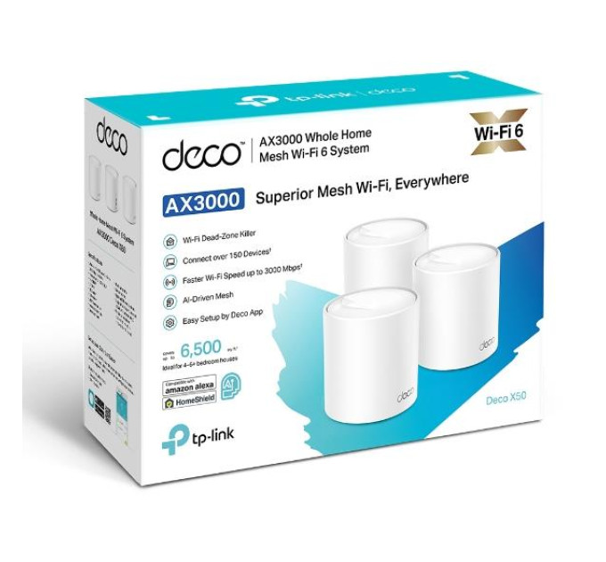 TP-Link Домашня Mesh Wi-Fi система (3 шт у комплекті), арт. Deco X50(3-pack) TP-LINK