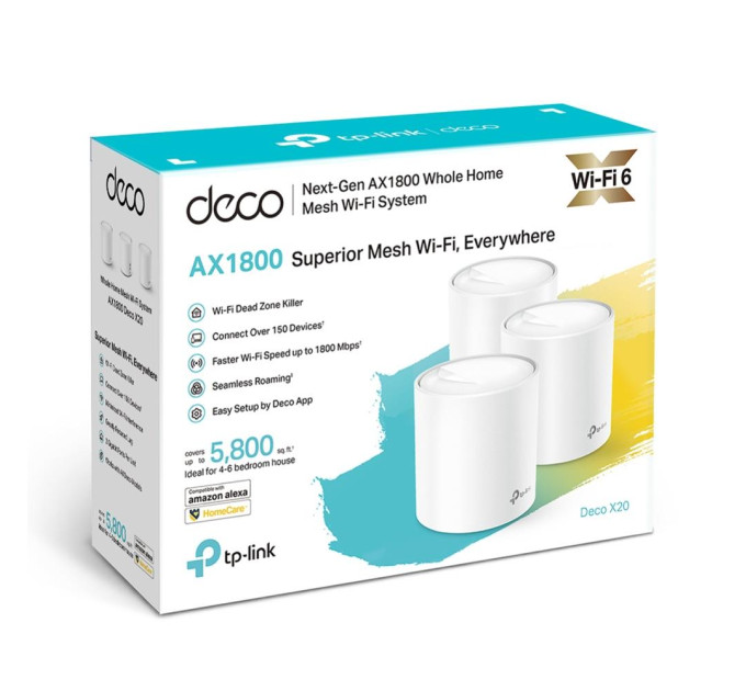 Домашня Mesh Wi-Fi система (3 шт у комплекті), арт. Deco X20(3-pack) TP-LINK