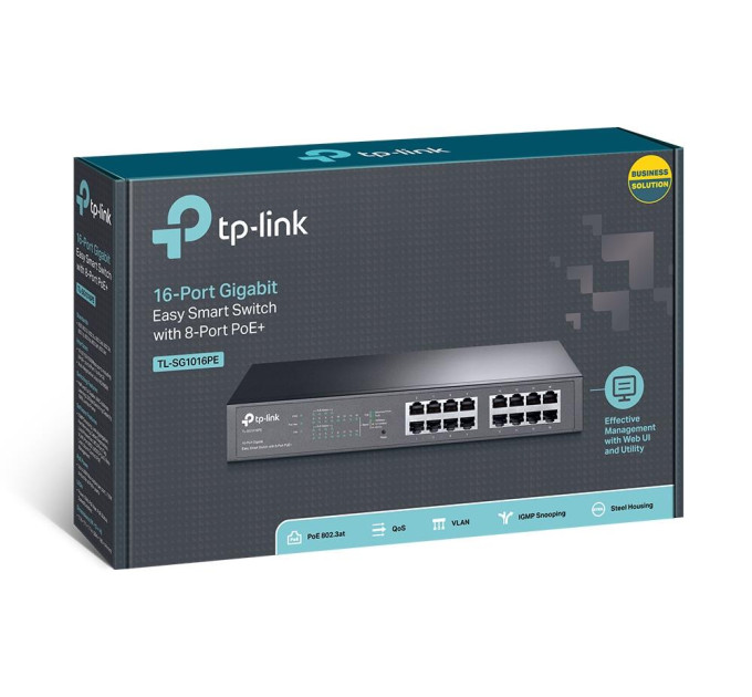 Комутатор NET SWITCH 16PORT 1000M 8P POE+ TL-SG1016PE TP-LINK