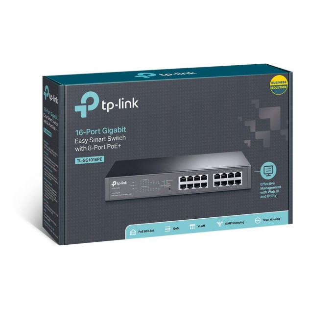 Комутатор NET SWITCH 16PORT 1000M 8P POE+ TL-SG1016PE TP-LINK