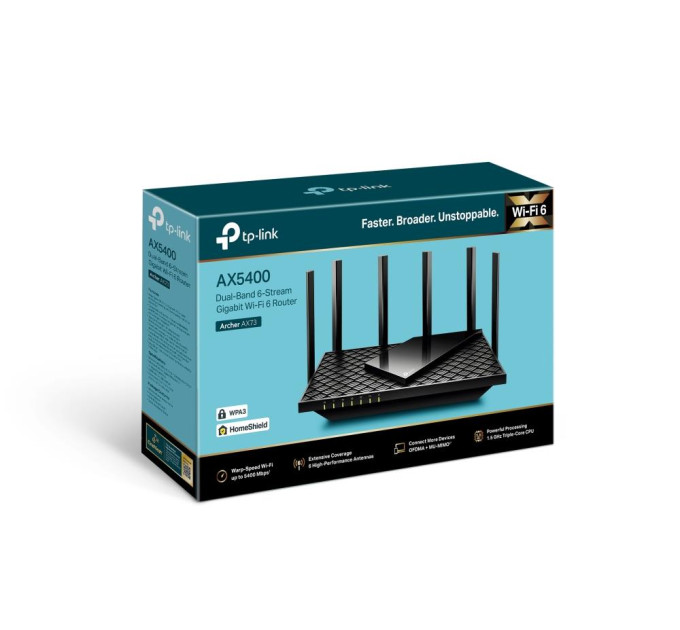 Точка доступу з функцією маршрутизації, мережеве обладнання 5400MBPS 1000M DUAL BAND ARCHER AX72 TP-LINK