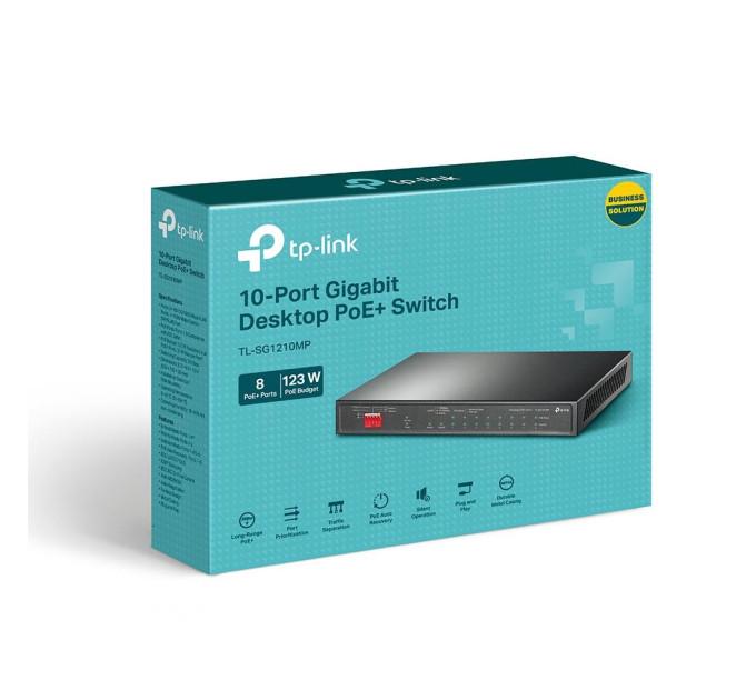 10-портовий гігабітний комутатор з 8 РоЕ+ портами, TL-SG1210MP TP-LINK