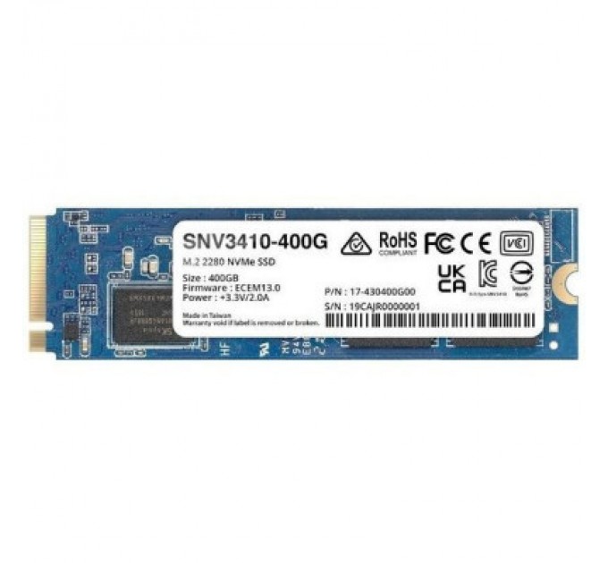 Накопичувач SSD для сервера 400GB M.2 2280 NVMe PCIe 3.0 x4 Synology (SNV3410-400G)