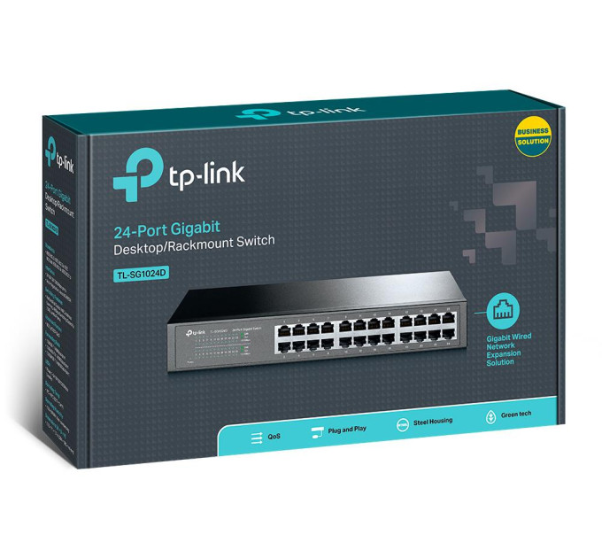 Комутатор некерований, мережеве обладнання, TL-SG1024D TP-LINK